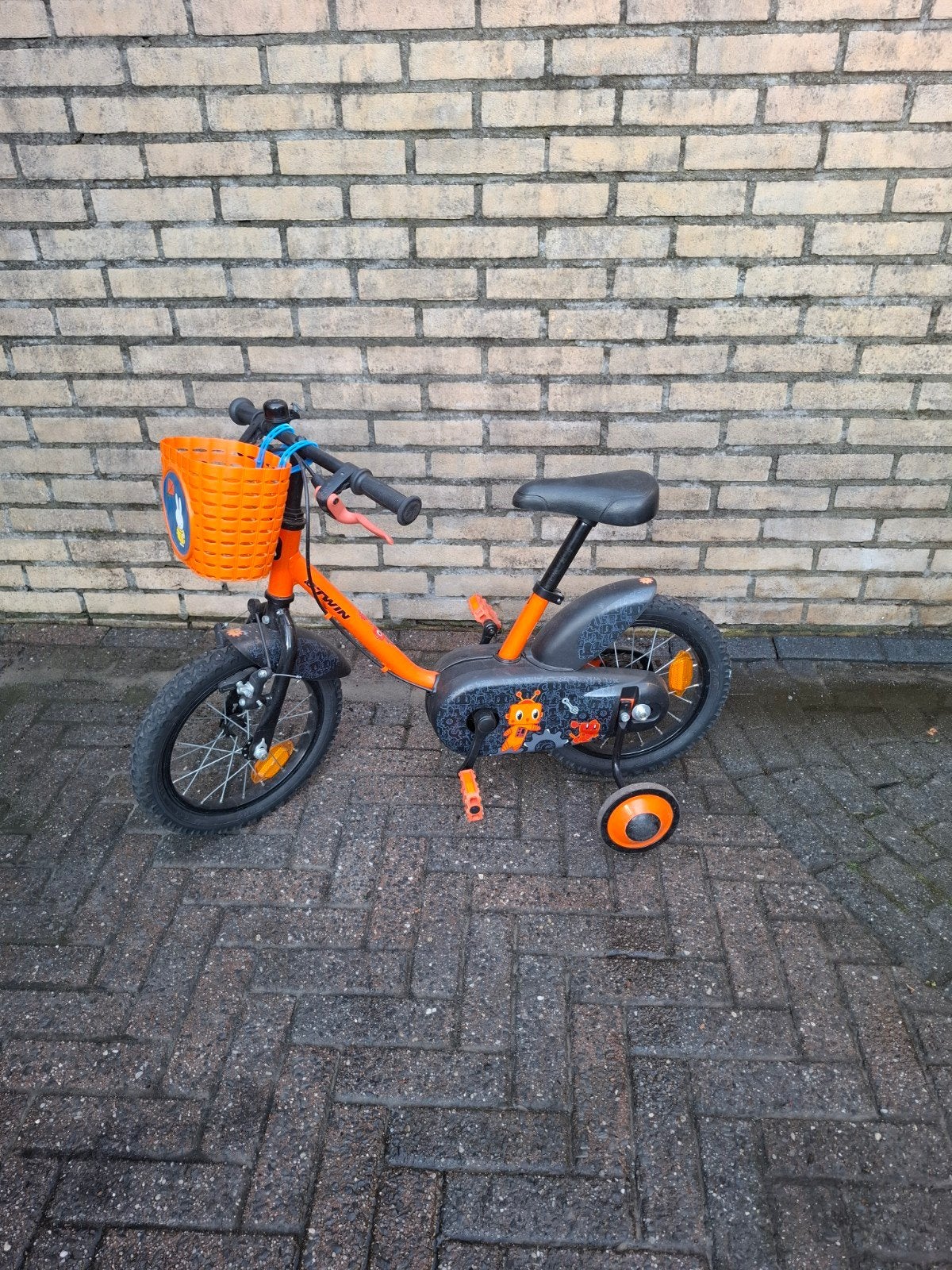 B'TWIN jongensfiets – stoere 14 inch kinderfiets met mandje, Ophalen, Gebruikt