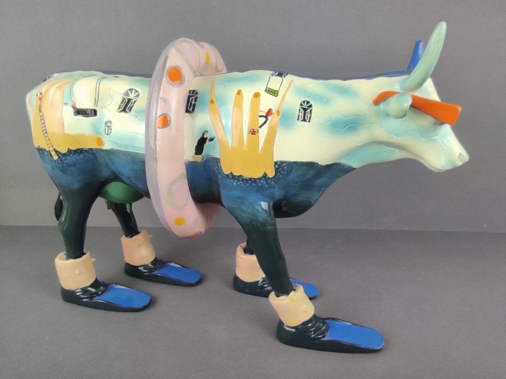 CowParade/Cow Parade Koe "Lucy in the Sky" LARGE (zeldzaam), Ophalen of Verzenden, Beeld, Meerkleurig, Handgemaakt