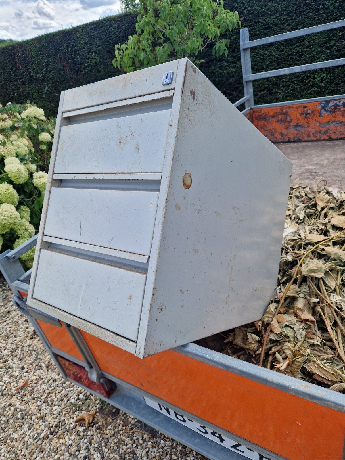 Metalen ladekast met 3 laden - Gebruikt, Huis en Inrichting, Kasten | Ladekasten, Ophalen, Gebruikt, 50 tot 100 cm, 3 of 4 laden