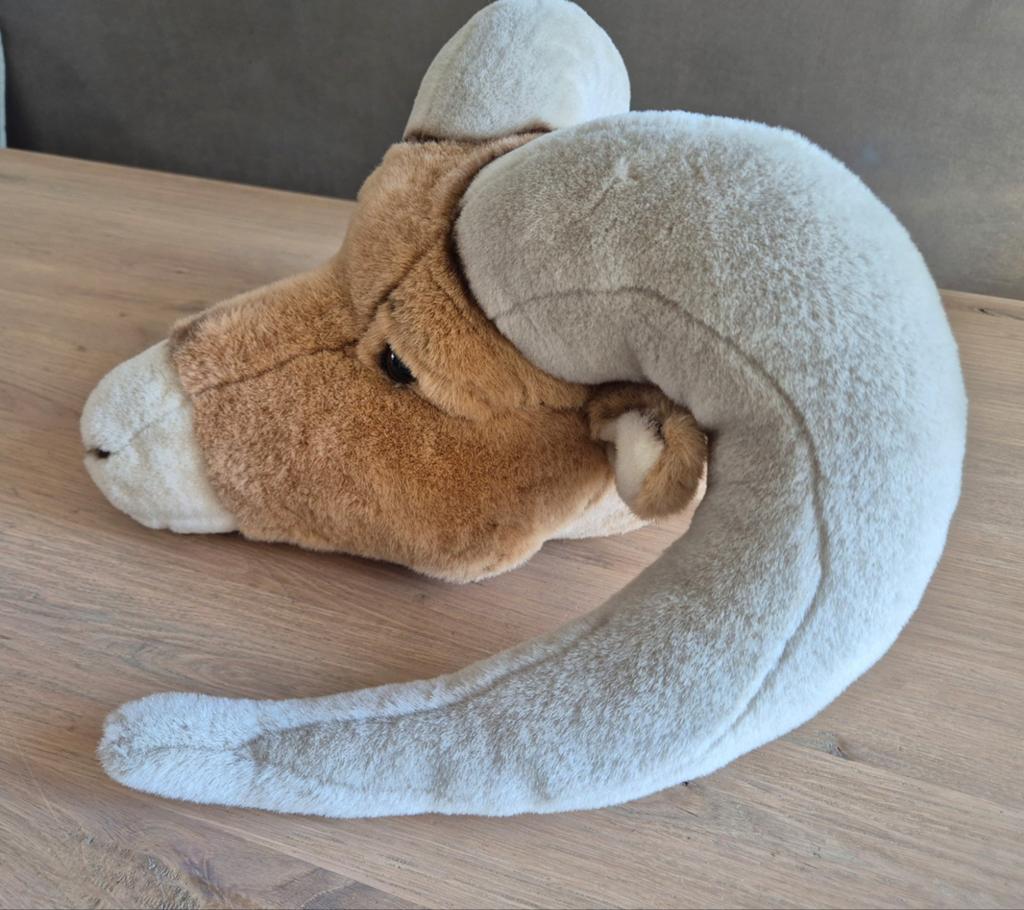 Mooie dierenkop muur kinderkamer Wild en Soft Ram Anthony, Ophalen of Verzenden, Zo goed als nieuw, Wanddecoratie