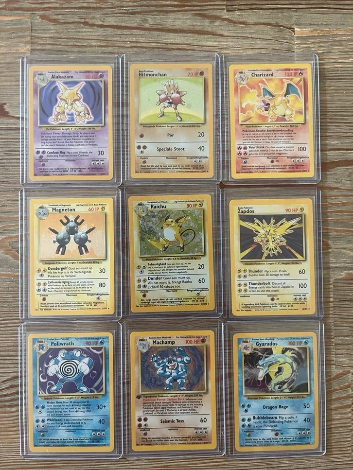 Zeldzame Pokémon kaarten set - 9 stuks, Ophalen of Verzenden, Gebruikt, Meerdere kaarten