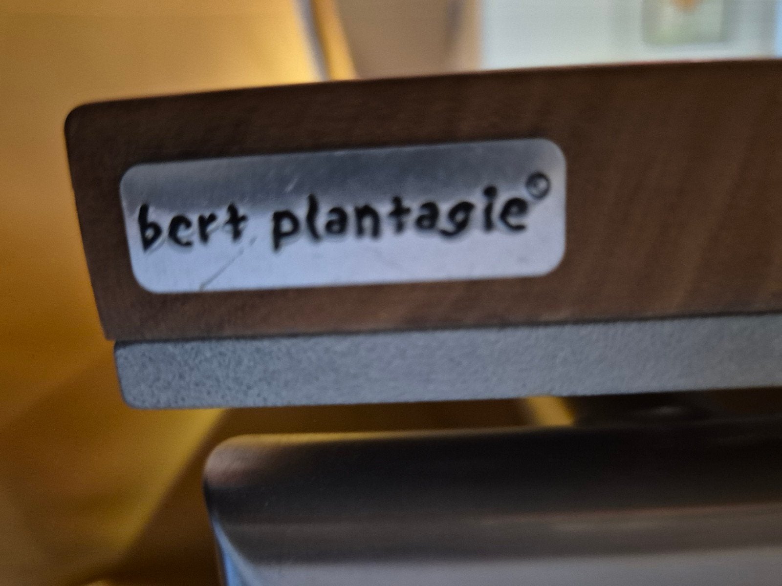 Bert Plantagie eettafel met metalen onderstel, Gebruikt, 50 tot 100 cm, 150 tot 200 cm, Modern