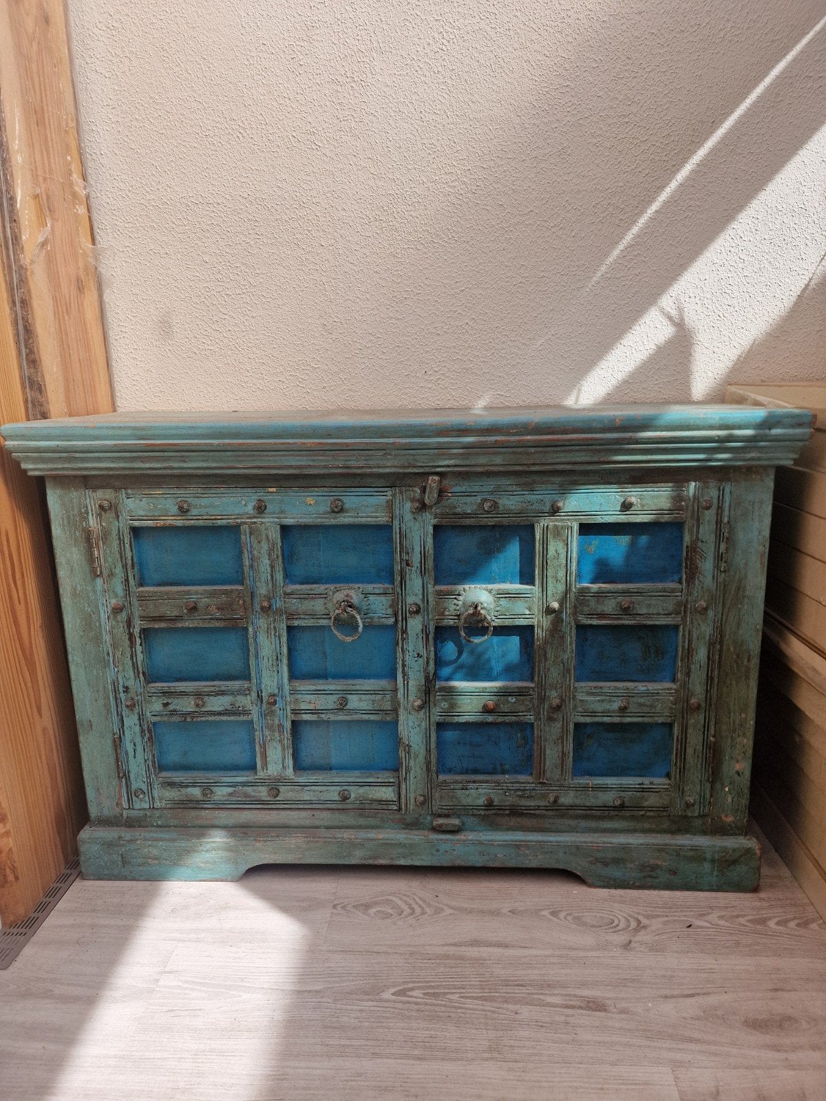 Prachtig dressoir/boho/ibiza stijl, Ophalen, Met deur(en), 100 tot 150 cm, Zo goed als nieuw