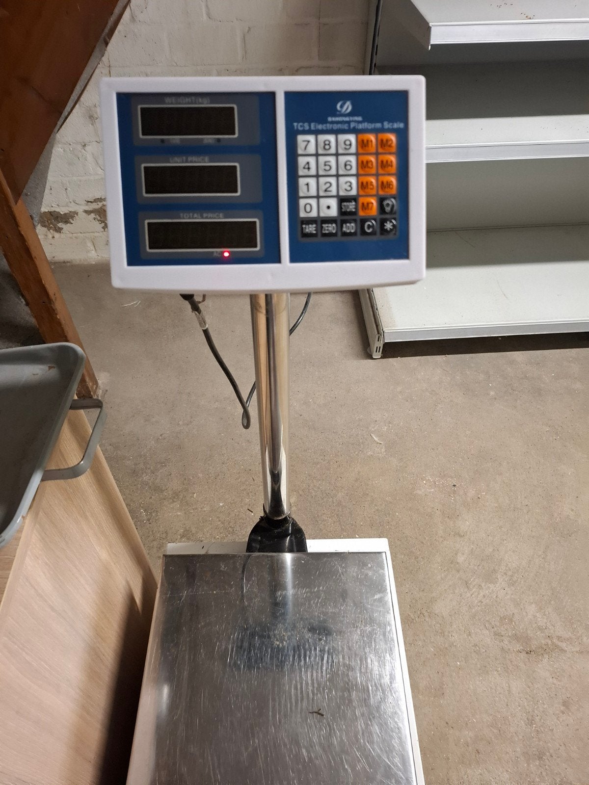 TCS Elektronische Platform Weegschaal 100kg, Ophalen, Gebruikt, Vloerweegschaal, 100 tot 200 kg