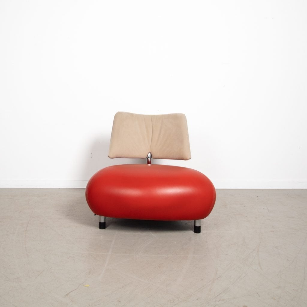 Leolux Pallone Pa Fauteuil Rood Leer, Niet ingevuld, Zo goed als nieuw, Niet ingevuld, Niet ingevuld