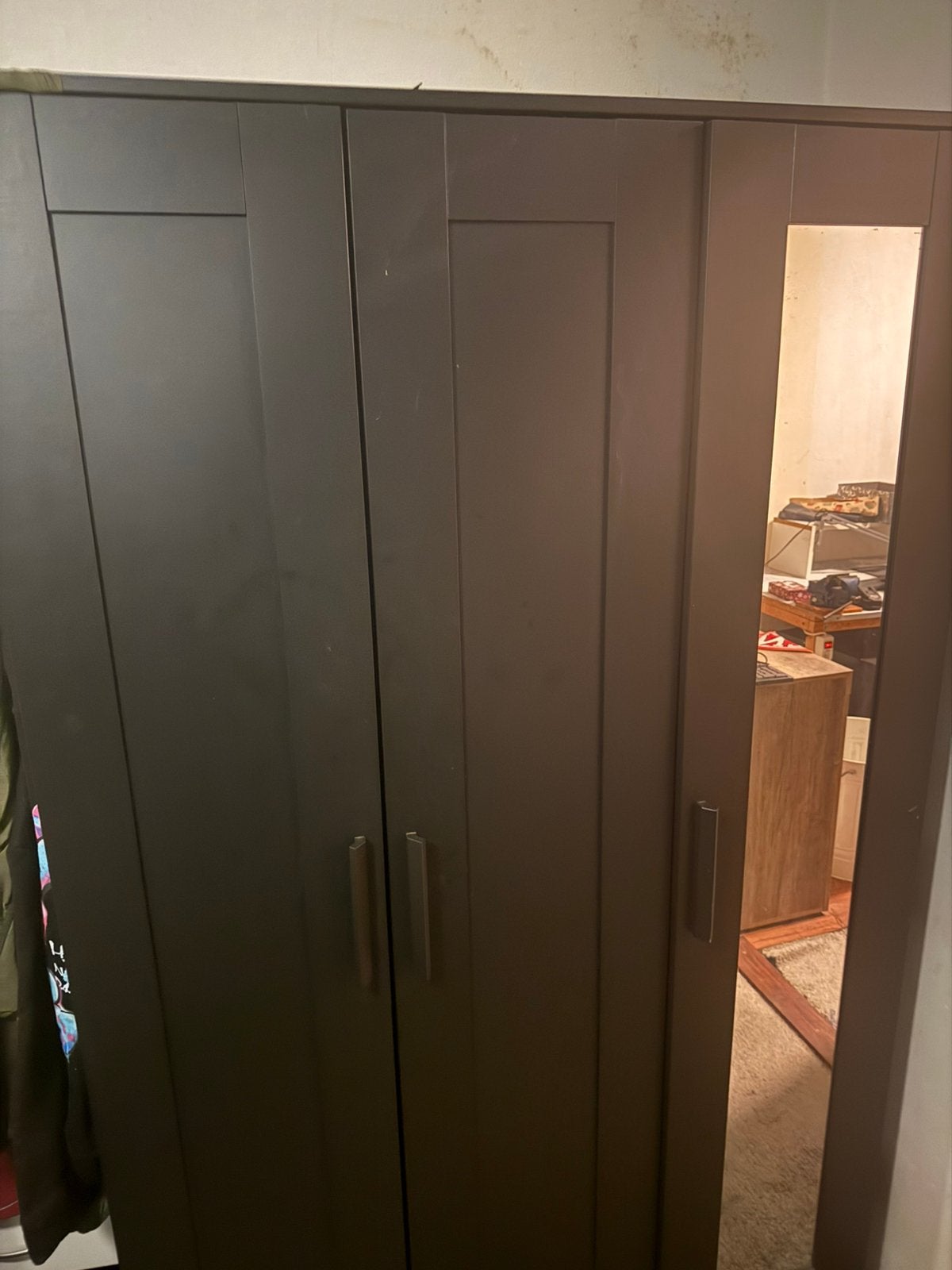 Mooie zwarte kledingkast met spiegel 1,90 Gratis, Huis en Inrichting, Ophalen, 50 tot 100 cm, Zo goed als nieuw, 150 tot 200 cm