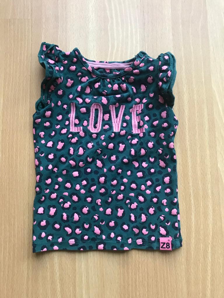 Z8 shirt maat 80 panter love Zgan meisje style: Sanne, Ophalen of Verzenden, Zo goed als nieuw, Meisje, Shirtje of Longsleeve