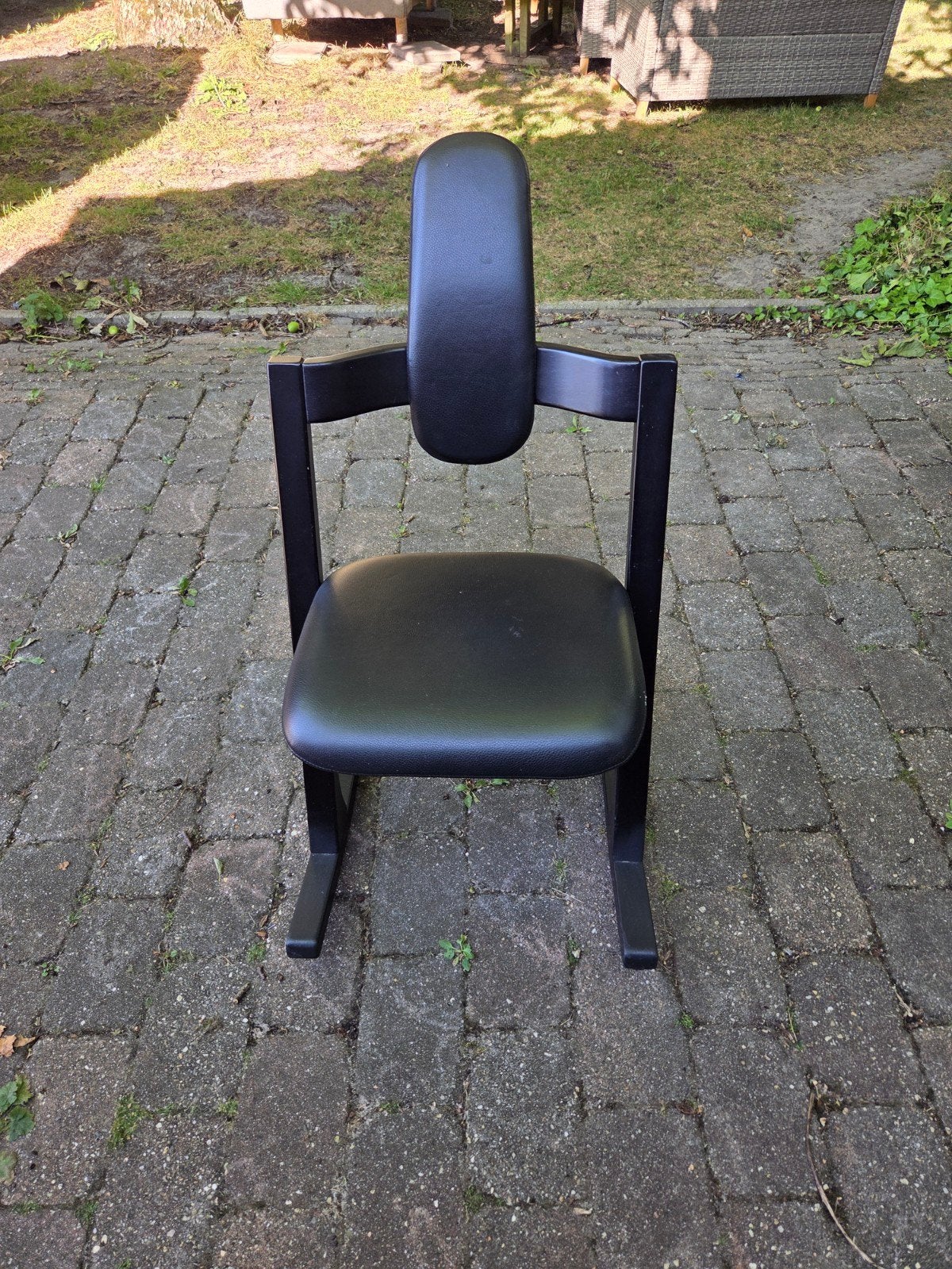 Variér Stokke Pendulum Balans stoel- Zwart leer, Ophalen, Ergonomisch, Scandinavisch, Gebruikt, Zwart