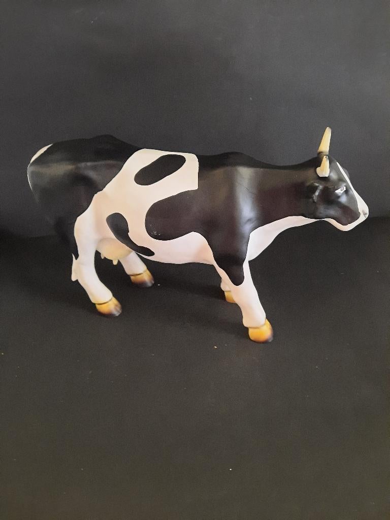 Zwartbont koe met hoorns, Ophalen of Verzenden, Nieuw, Dier