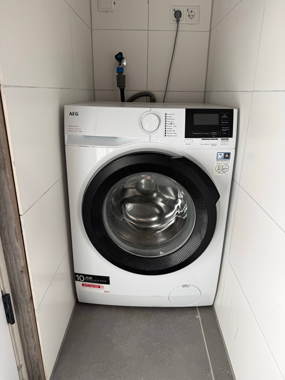 AEG LR6KOLN 6000 serie ProSense Wasmachine Voorlader 8 kg, Ophalen, Zo goed als nieuw, Voorlader, 85 tot 90 cm