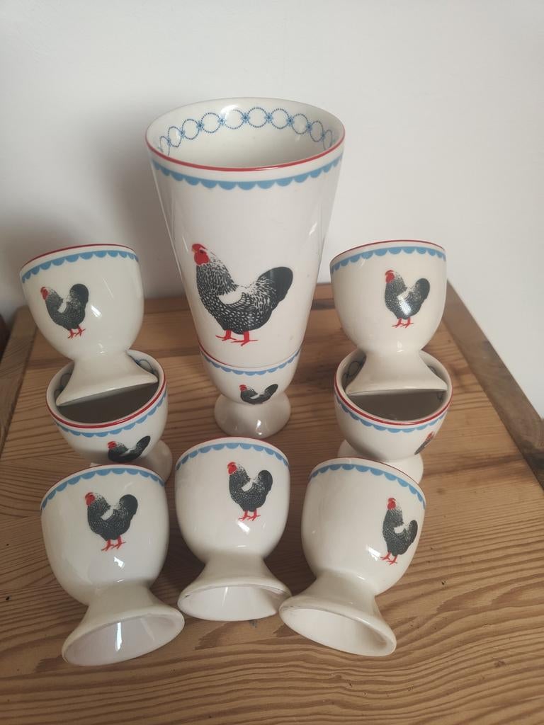 8 Albert Heijn eierdopjes en 1 beker met kip afb pr per stuk, Ophalen of Verzenden