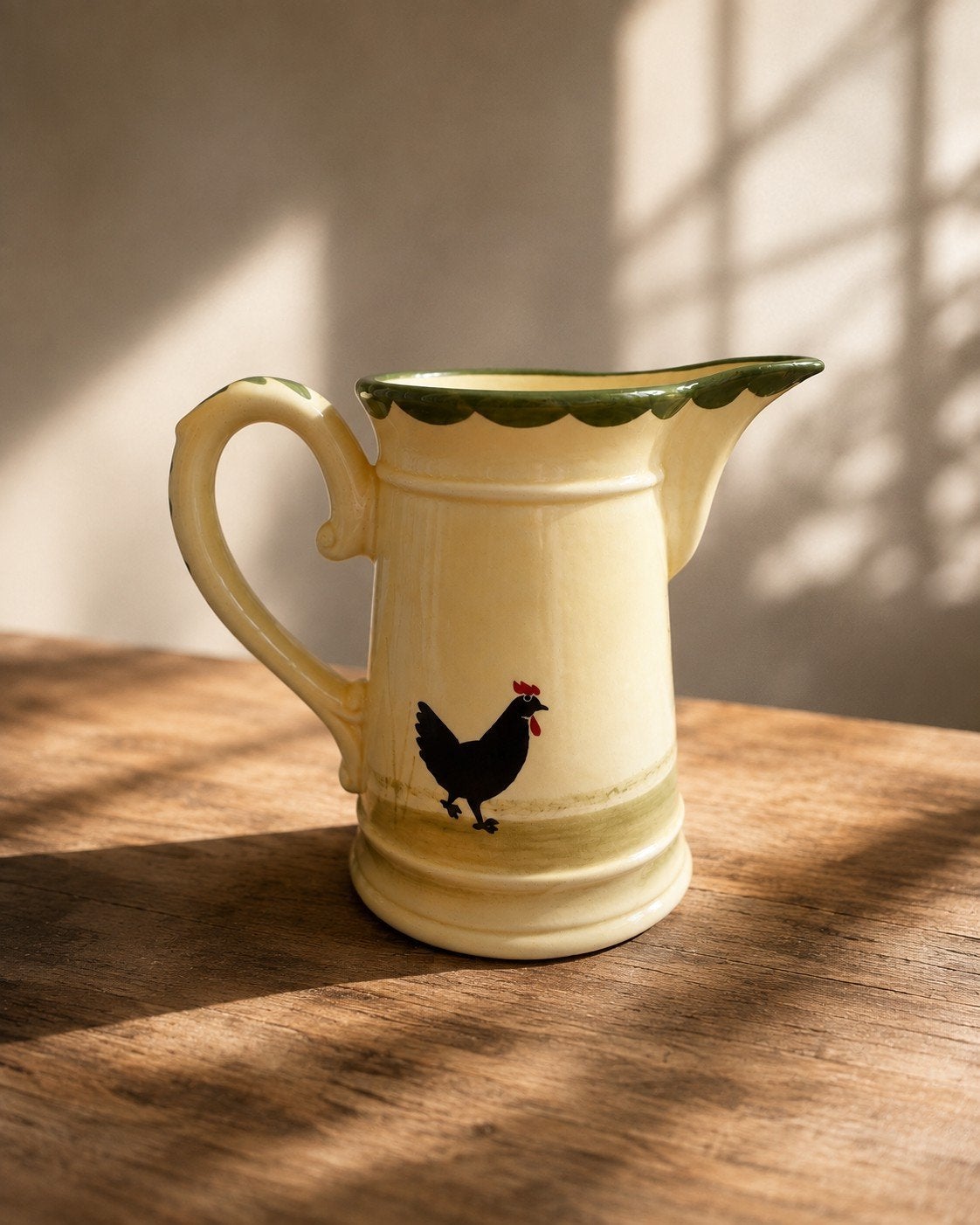 1x Haan en Hen kannetje (melk) 14 cm -  Kip en Haan., Kan, Gebruikt, Keramiek, Landelijk/Boerenbont