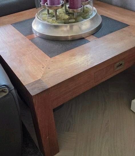 Salontafel /  hoektafel 1 x 1 meter, Huis en Inrichting, Tafels | Salontafels, Ophalen, Gebruikt, 50 tot 100 cm, Minder dan 50 cm