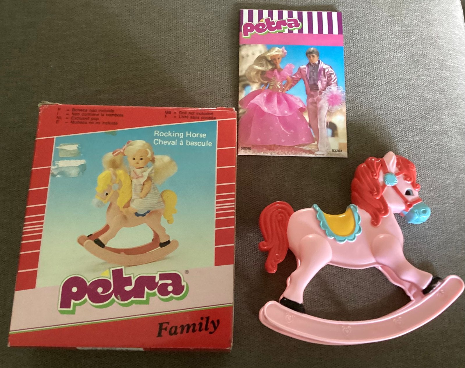 Oud Plasty Petra 1980’s Rocking horse,onbespeeld in doos,OVP, Ophalen, Nieuw, Fashion Doll
