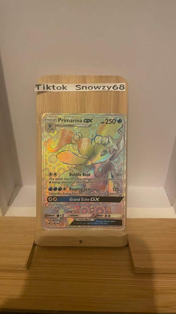 Pokémon TCG Primarina GX Full Art Kaart, Ophalen of Verzenden, Zo goed als nieuw, Losse kaart, Foil