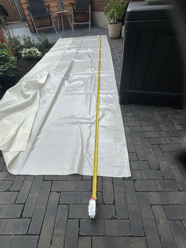 Zeil /plastic. wit met vezel, Ophalen of Verzenden, Gebruikt, 5 tot 10 m², Zeil