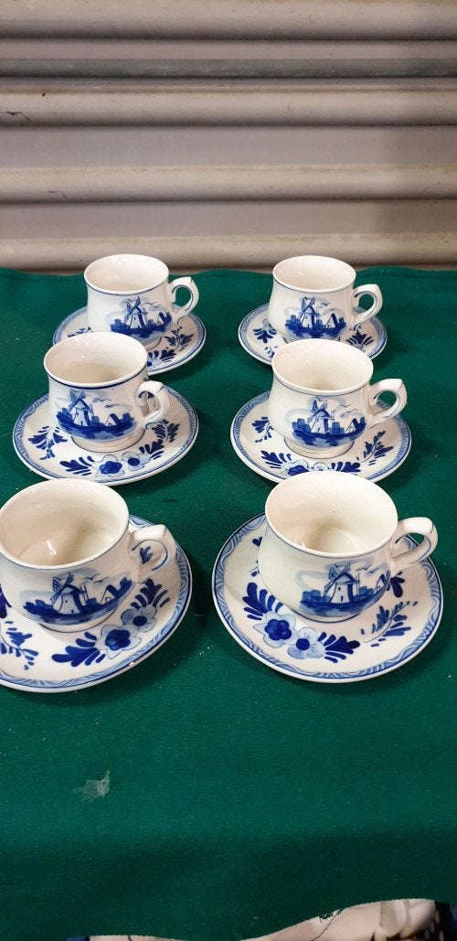 kop en schotels e h,180 delfts bleu color, Ophalen of Verzenden, 'T Olde Gre-j, Info@toldegrej.nl, Endepoelstraat 20f Didam