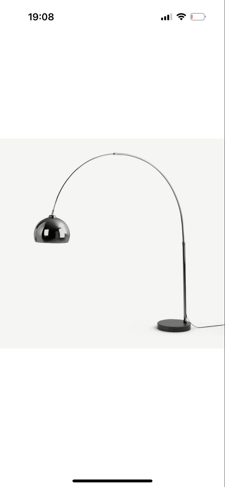 Booglamp voetlamp met marmeren voet nieuw in doos, Huis en Inrichting, Lampen | Vloerlampen, Ophalen, Nieuw, Metaal, 150 tot 200 cm