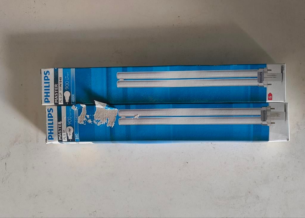Philips Master PL-S 2P 11W/840 G23 spaarlampen (nog 2 stuks), Ophalen of Verzenden, Nieuw