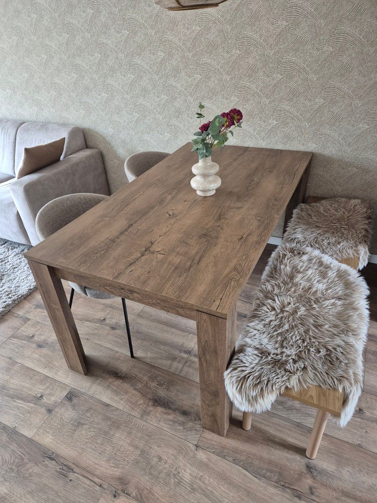 160 lang tafel bankje stoelen in nieuwstaat, Huis en Inrichting, Ophalen, 50 tot 100 cm, Zo goed als nieuw, 150 tot 200 cm
