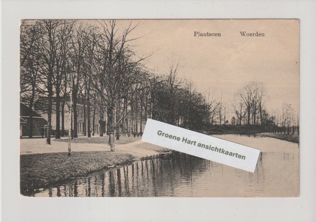 Woerden - Plantsoen 1912, Ophalen of Verzenden, Voor 1920, Gelopen, Utrecht