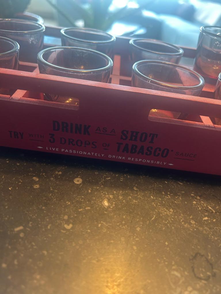 Bacardi shotglaasjes met houder fuego., Ophalen of Verzenden, Nieuw, Borrel- of Shotglas
