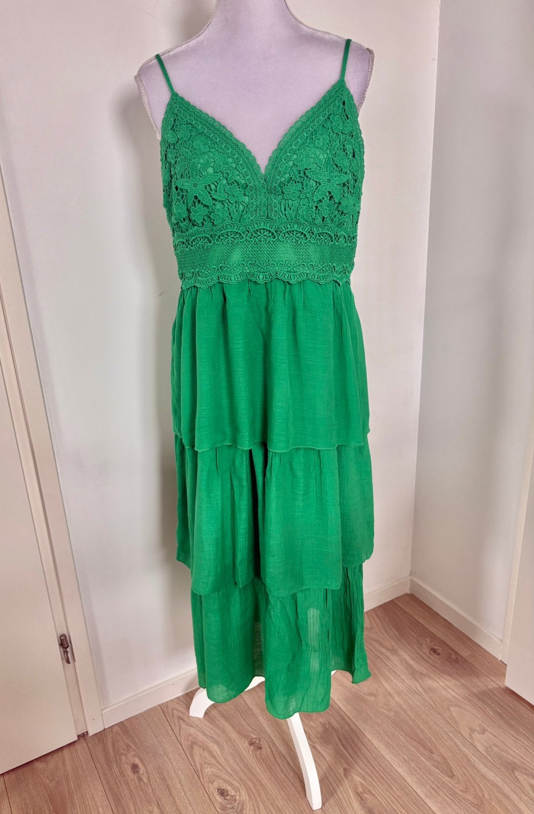 Gave groene lange jurk - Rebellion - maat XL, Kleding | Dames, Maat 42/44 (L), Nieuw, Ophalen of Verzenden, Onder de knie