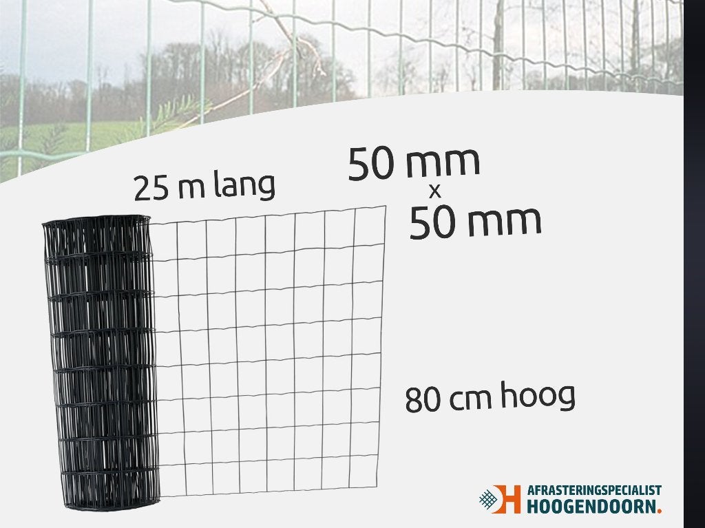 Eurofence Tuingaas 5x5 cm | Hoogte 80 cm, Tuin en Terras, Ophalen, Nieuw, 20 meter of meer, Gaas