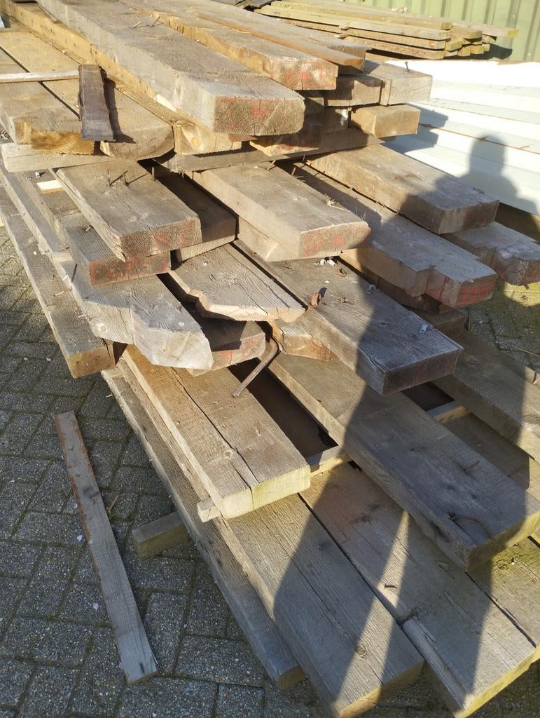 Vurenhouten balk, Tuin en Terras, Palen, Balken en Planken, Ophalen, Gebruikt