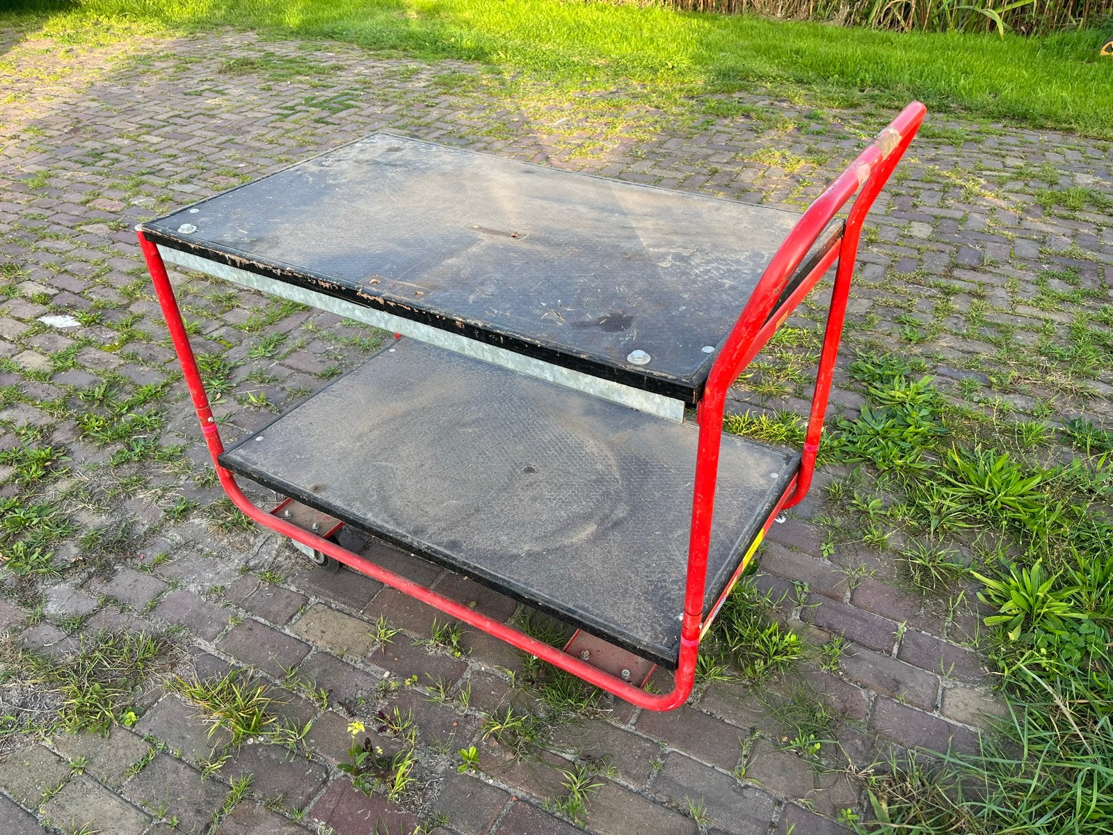 Stevige transportwagen met 2 etages magazijnkar tafel kar ️, Ophalen