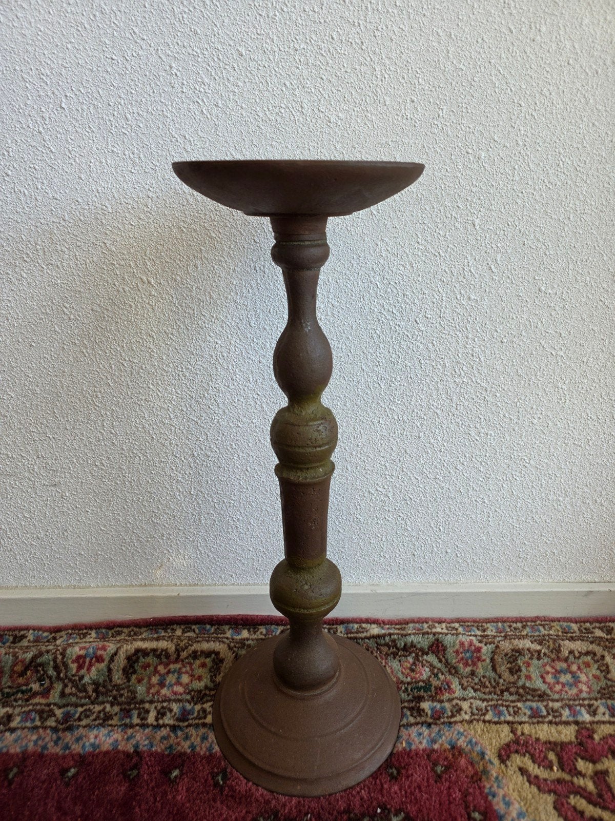 Robuuste gietijzeren kandelaar - 49 cm hoog, circa 7 kg, Ophalen of Verzenden, Overige materialen