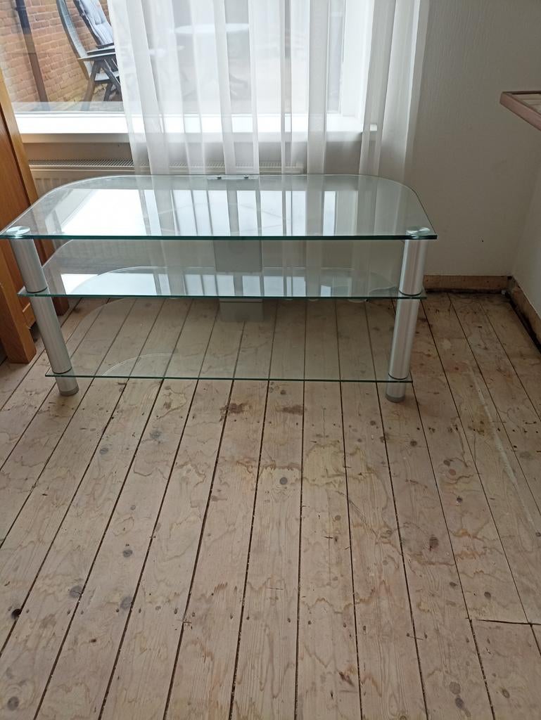 Glazen tv meubel, Huis en Inrichting, Kasten | Televisiemeubels, Ophalen of Verzenden, 25 tot 50 cm, 50 tot 100 cm, Minder dan 100 cm