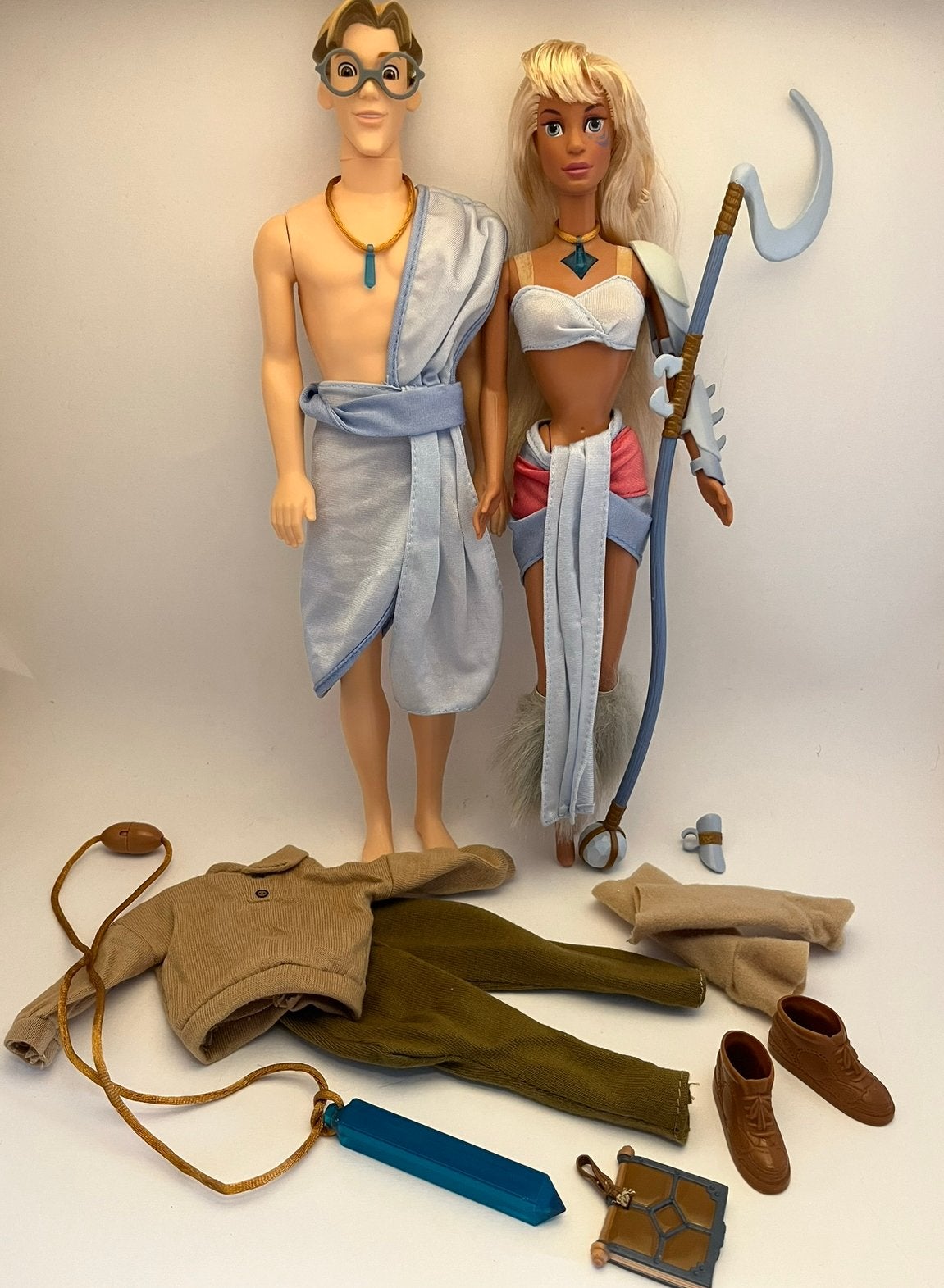 Disney Atlantis Milo & Kida poppen set Mattel barbie, Ophalen of Verzenden, Zo goed als nieuw, Beeldje of Figuurtje