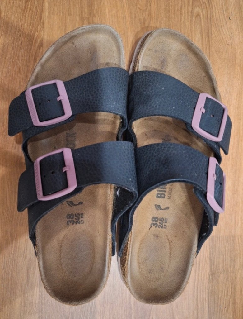 Birkenstock Arizona slippers, maat 38, Slippers, Blauw, Ophalen of Verzenden, Gedragen