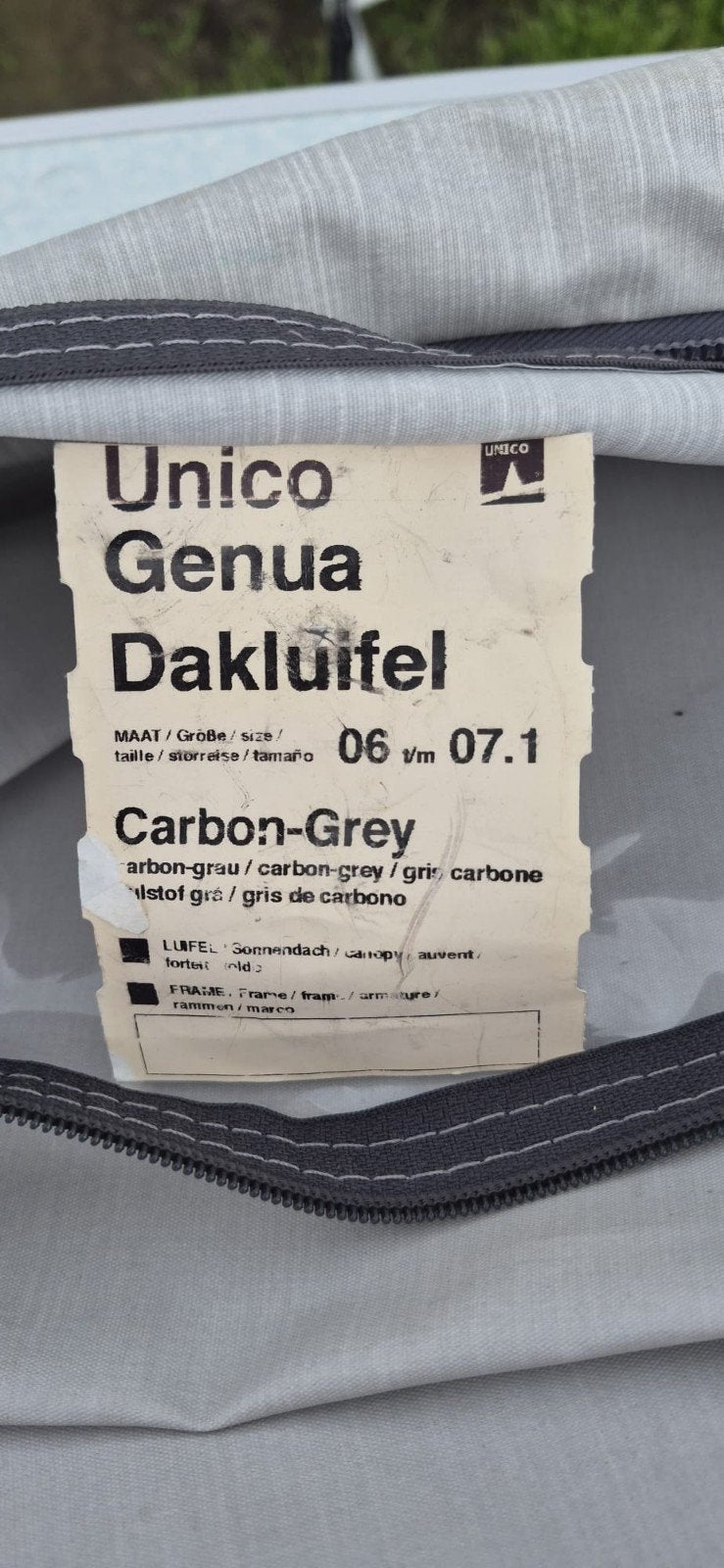 Dakluifel unico genua 06-7.1 Carbon gey, Ophalen of Verzenden, Zo goed als nieuw