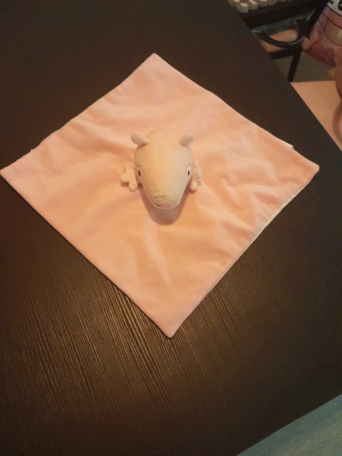 Roze knuffeldoekje met schaapje, Gebruikt, Overige merken, Ophalen of Verzenden, Peppa Pig