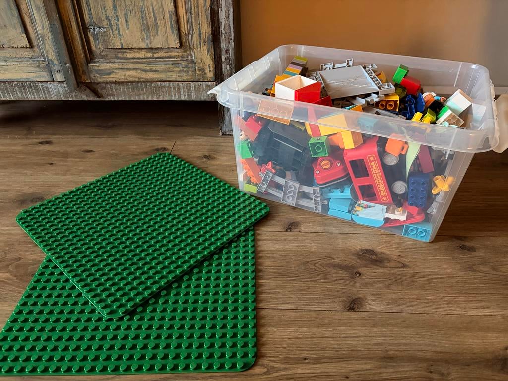 Lego Duplo stoomtrein met extra sets en bouwplaten, Ophalen, Gebruikt, Complete set, Lego