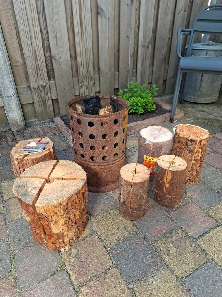 Zweedse fakkels en vuurkorf, Tuin en Terras, Ophalen, Gebruikt, Vuurkorf