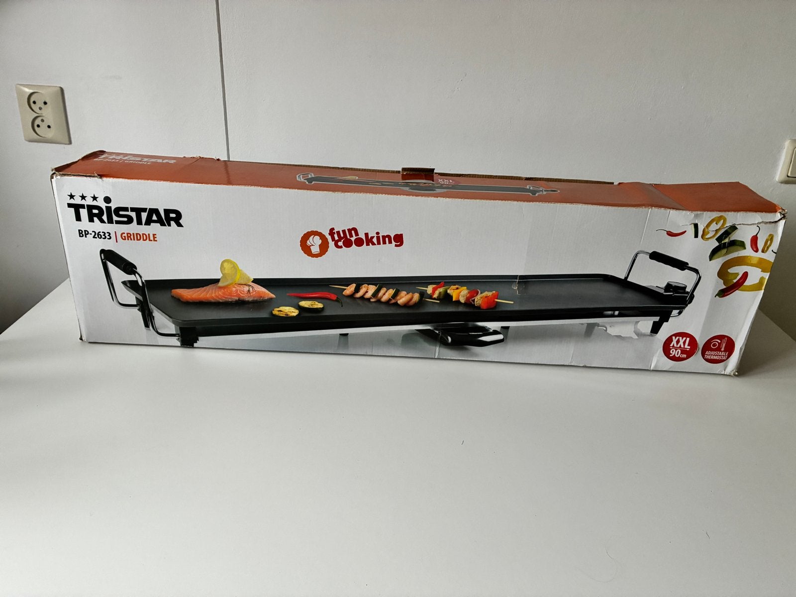 Tristar BP-2633 XXL Bakplaat 90cm met thermostaat, Ophalen, Gebruikt, 8 personen of meer