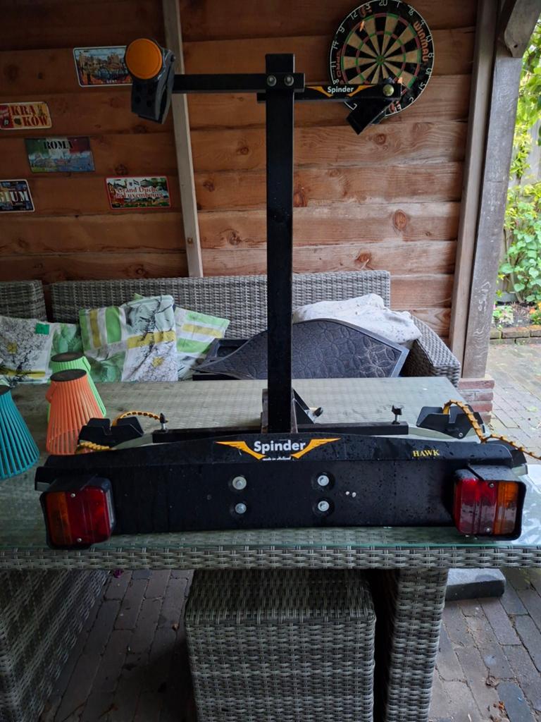 Spinder Hawk Fietsendrager voor 2 fietsen, Auto diversen, Fietsendragers, Gebruikt, Trekhaakdrager, 2 fietsen, Ophalen of Verzenden