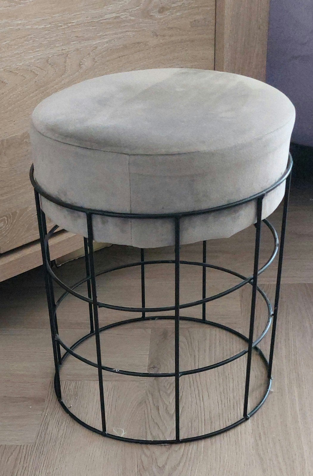 Poef met velvet kussen, Ophalen, Minder dan 45 cm, Minder dan 55 cm, Rond