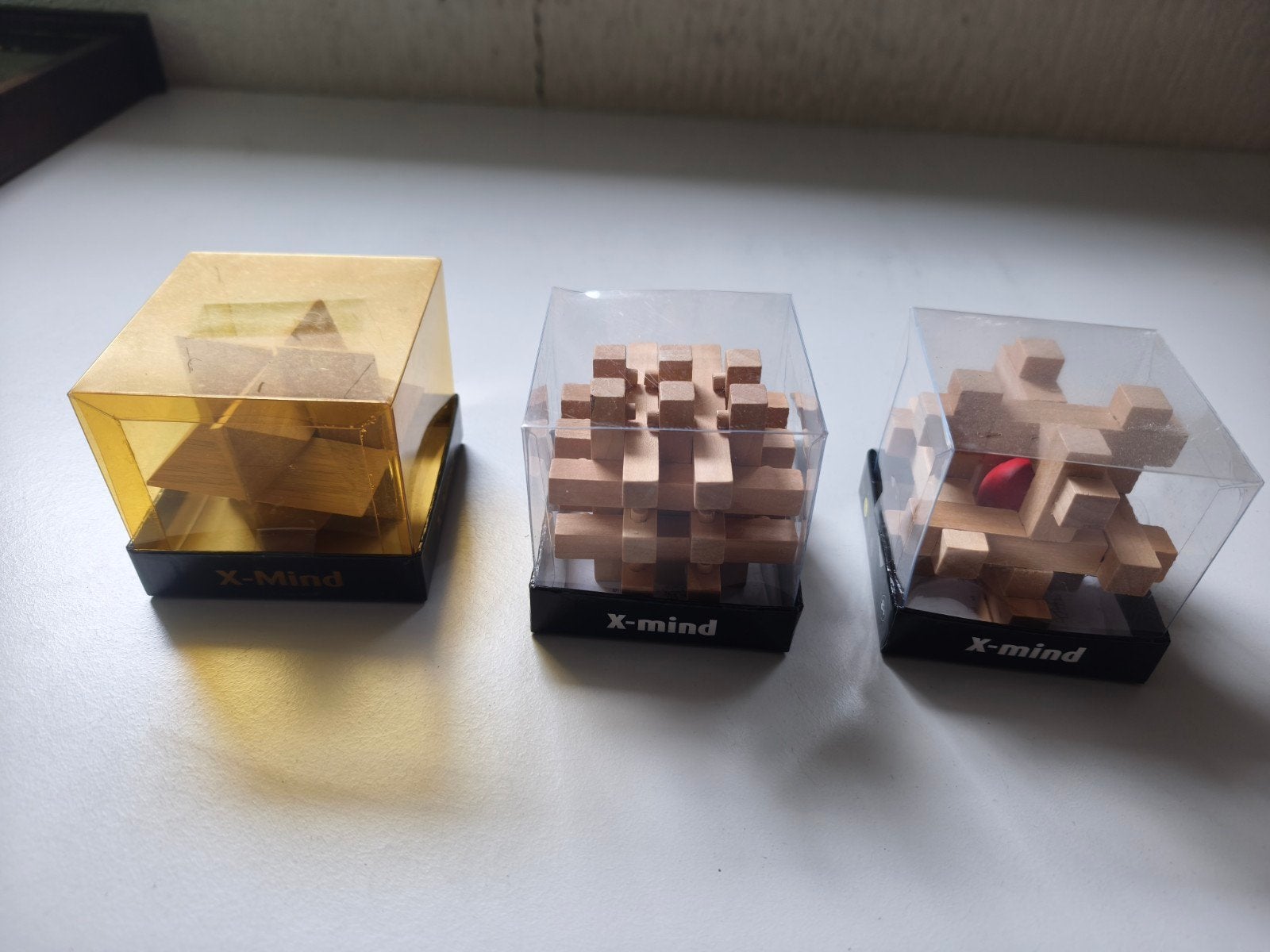 X-mind Houten Puzzels Set - 3 Stuks, Hobby en Vrije tijd, Denksport en Puzzels, Ophalen of Verzenden, Zo goed als nieuw, Rubik's of 3D-puzzel