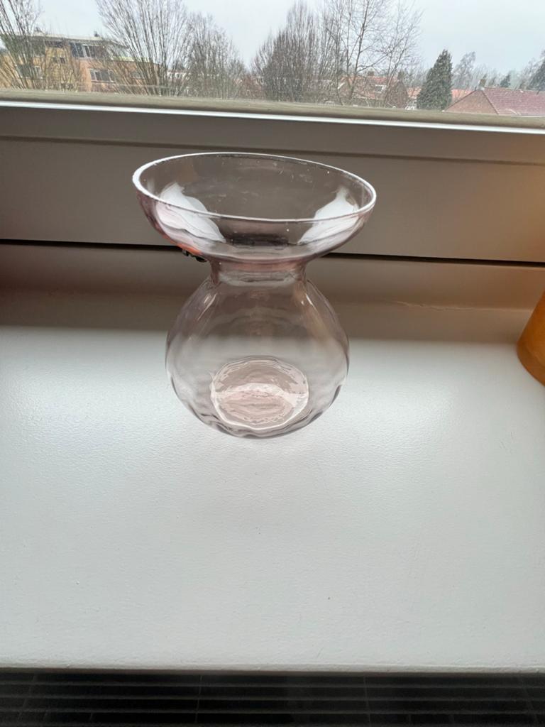 Glasfabriek Leerdam Bollenvaas - Vintage Roze Glas, Ophalen of Verzenden