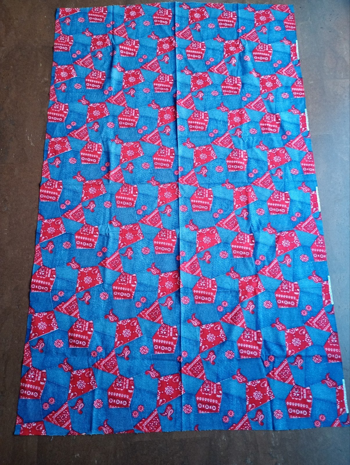 Vintage coupon stof 1.85 x 1.14 m - Bandana print, Ophalen of Verzenden