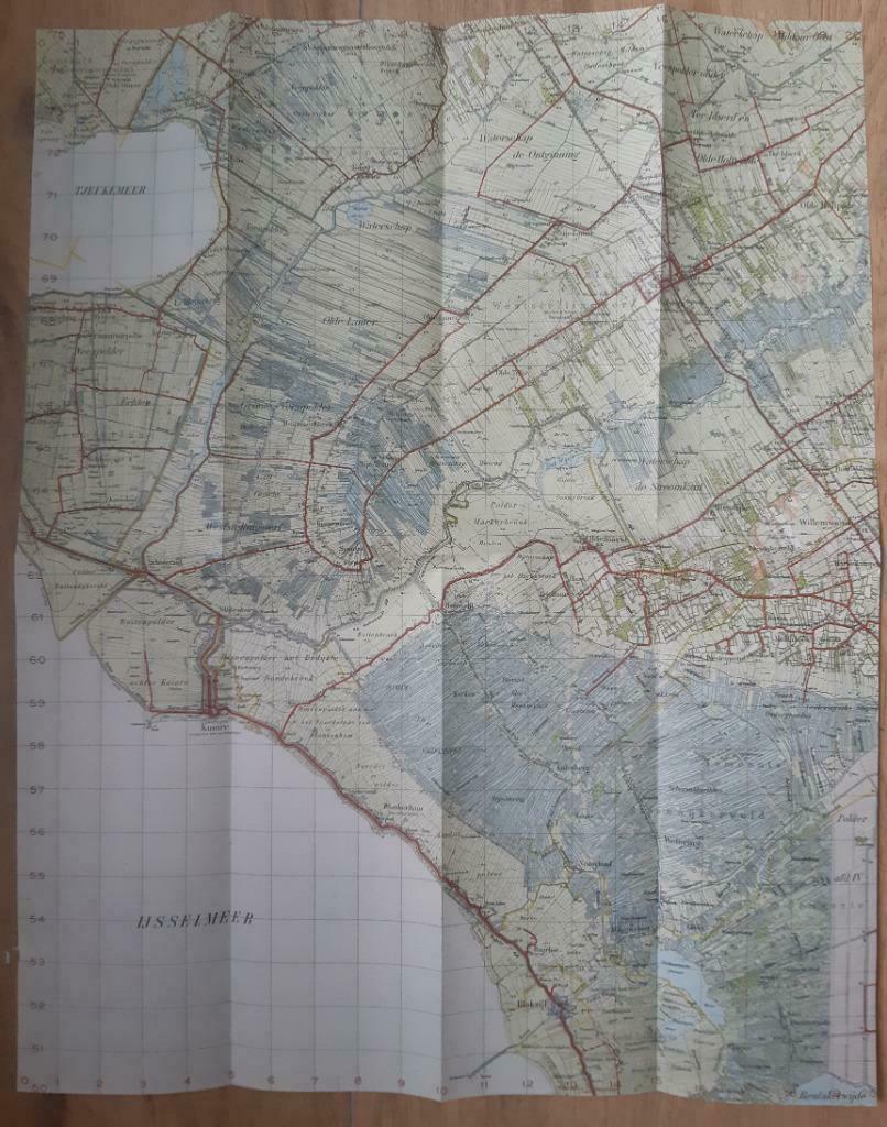 016W / Steenwijk Stafkaart uit 1934 met oa Wolvega, Ophalen of Verzenden, 1800 tot 2000, Landkaart, Zo goed als nieuw