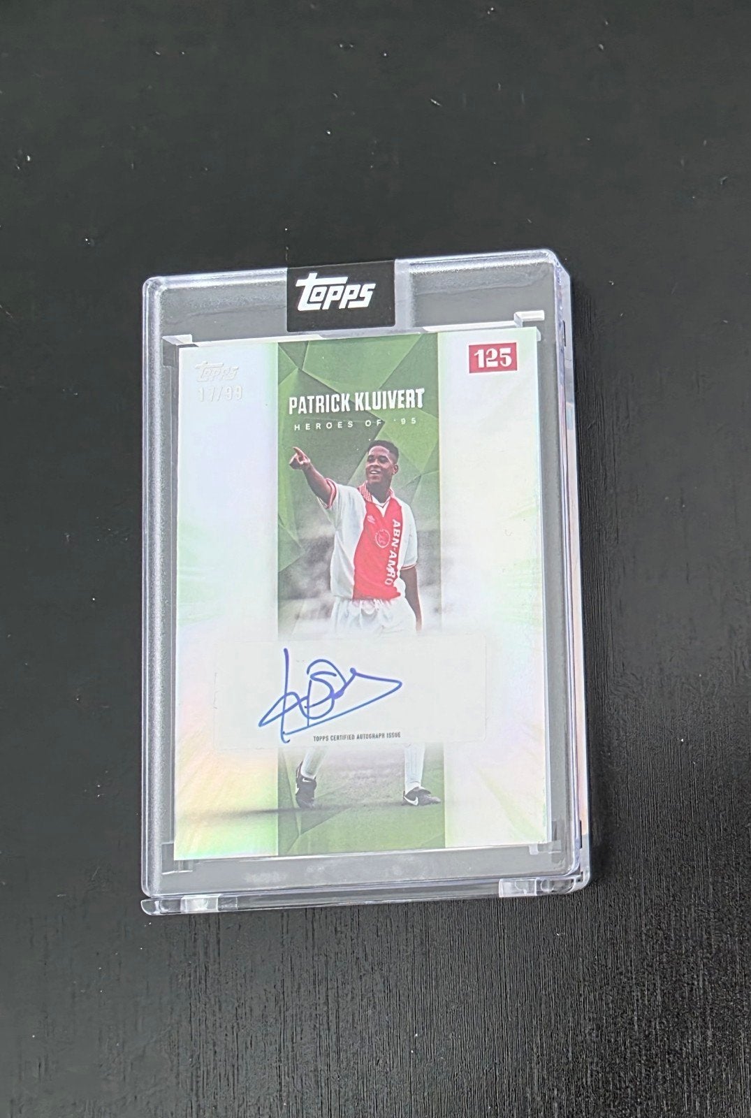 Patrick Kluivert Topps Ajax 125 Anniversary, Verzenden, Zo goed als nieuw, Ajax, Poster, Plaatje of Sticker