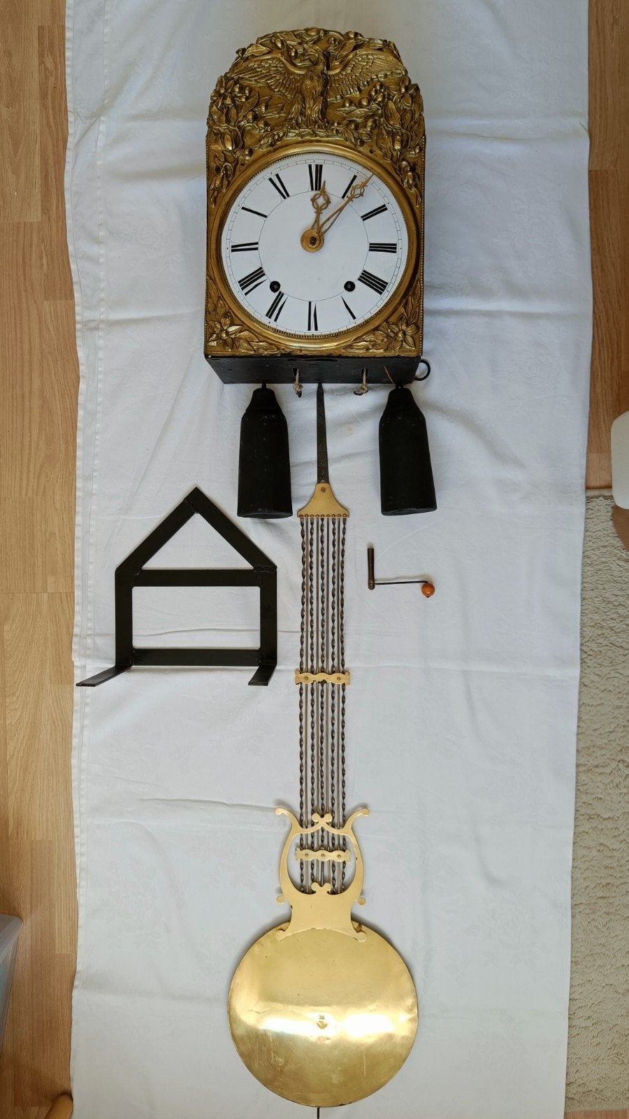Antieke Franse Pendule Klok - DEPOSE - periode 1840-1880, Antiek en Kunst, Ophalen