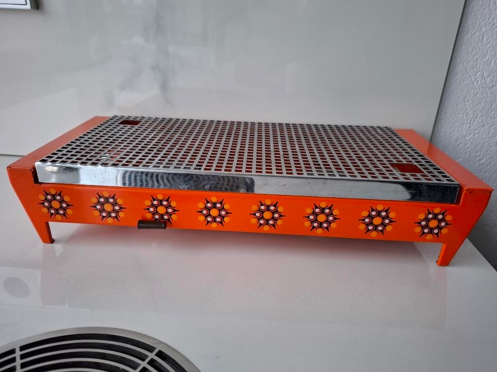 Vintage Brabantia Rechaud Oranje met Bloemenpatroon, Ophalen of Verzenden
