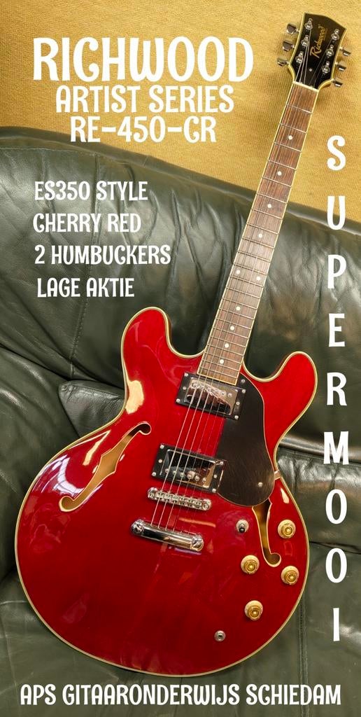 NIEUWSTAAT RICHWOOD RE-400-CR ARTIST SERIES SUPERSWINGER, Muziek en Instrumenten, Snaarinstrumenten | Gitaren | Elektrisch, Ophalen of Verzenden