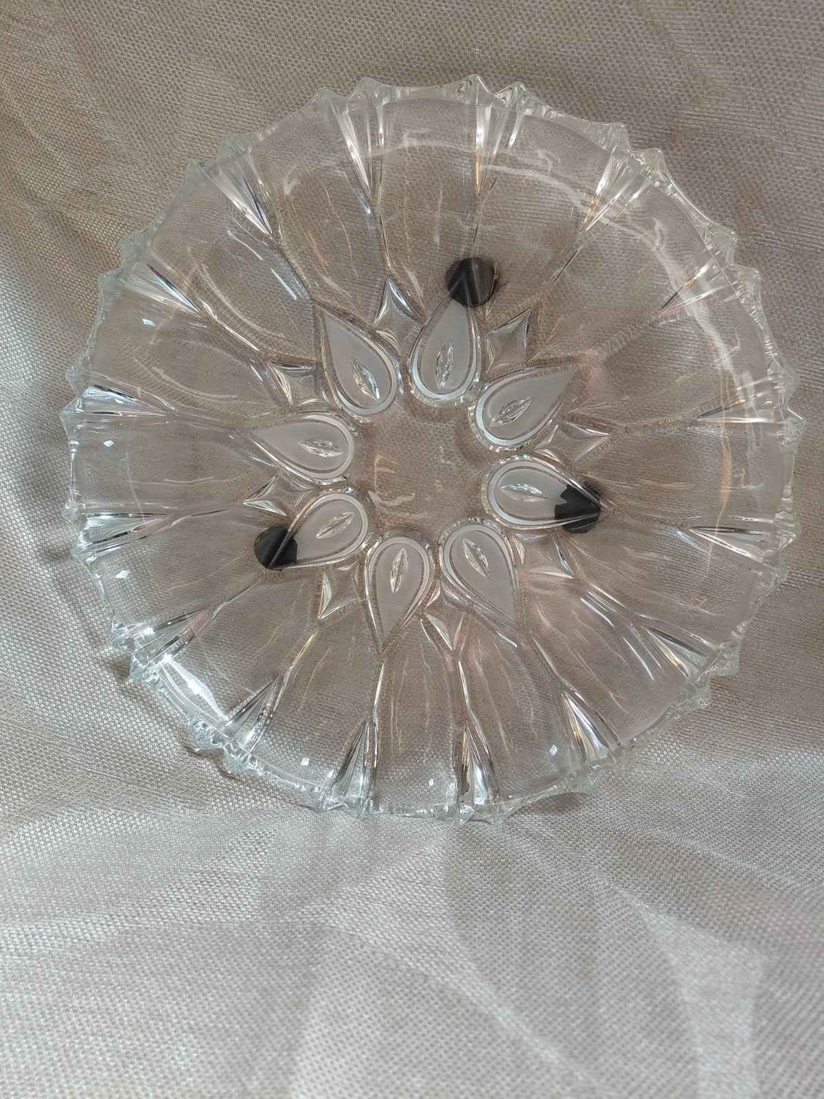 Walther glazen schaal met decoratief patroon - Ø 31 cm, Antiek en Kunst, Ophalen of Verzenden